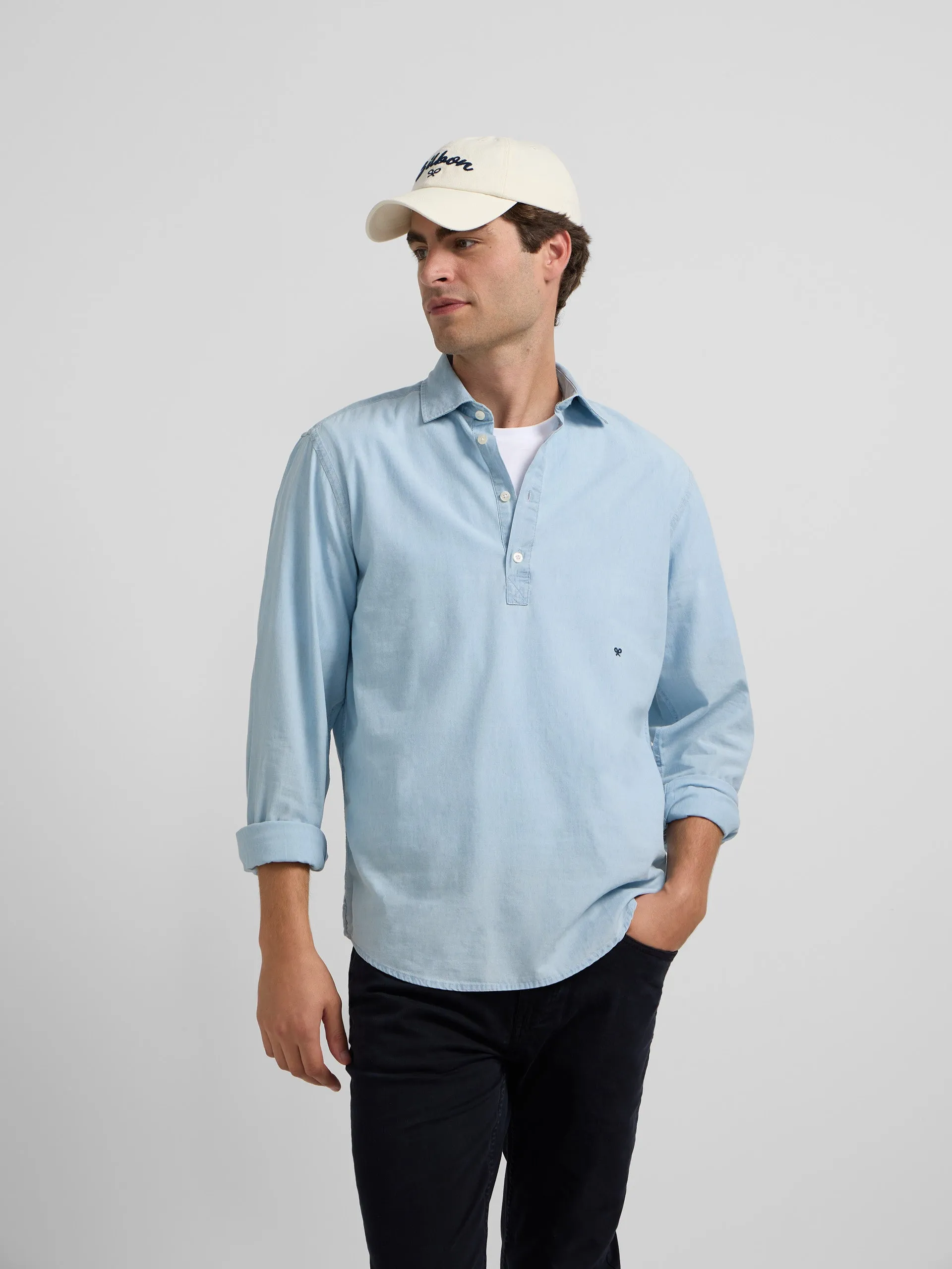 Polera sport denim azul claro
