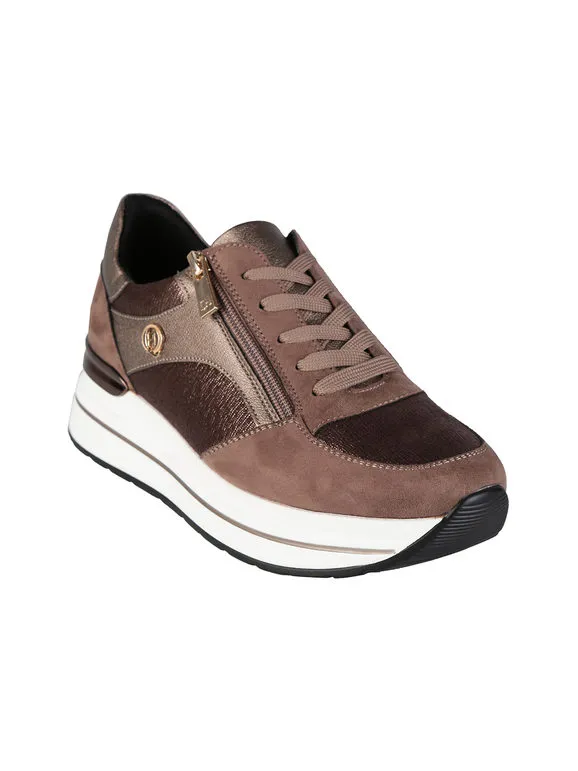 Queen Helena Zapatillas de mujer con cordones y plataforma.