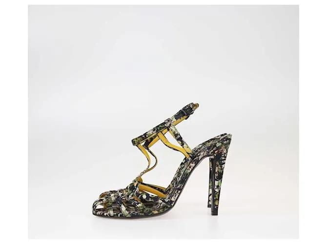 Sandalias con tira en el tobillo con adornos y estampado multicolor de Bottega Veneta 