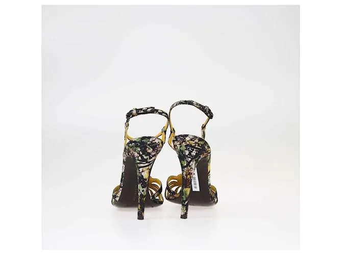 Sandalias con tira en el tobillo con adornos y estampado multicolor de Bottega Veneta 