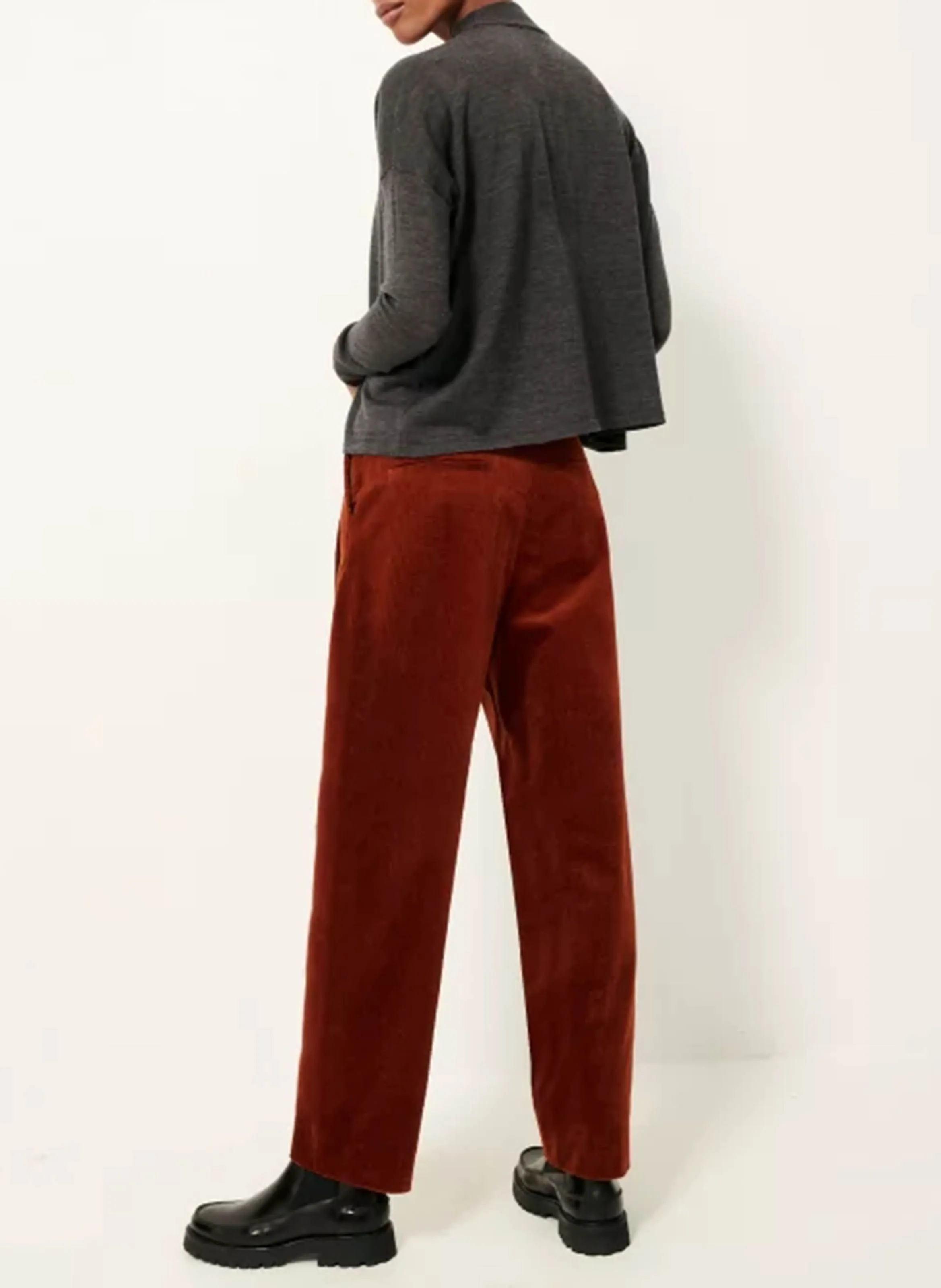 SESSUN SAVILE ROW  PANTALóN DE TALLE ALTO EN ALGODóN MEZCLADO EN MARRON
