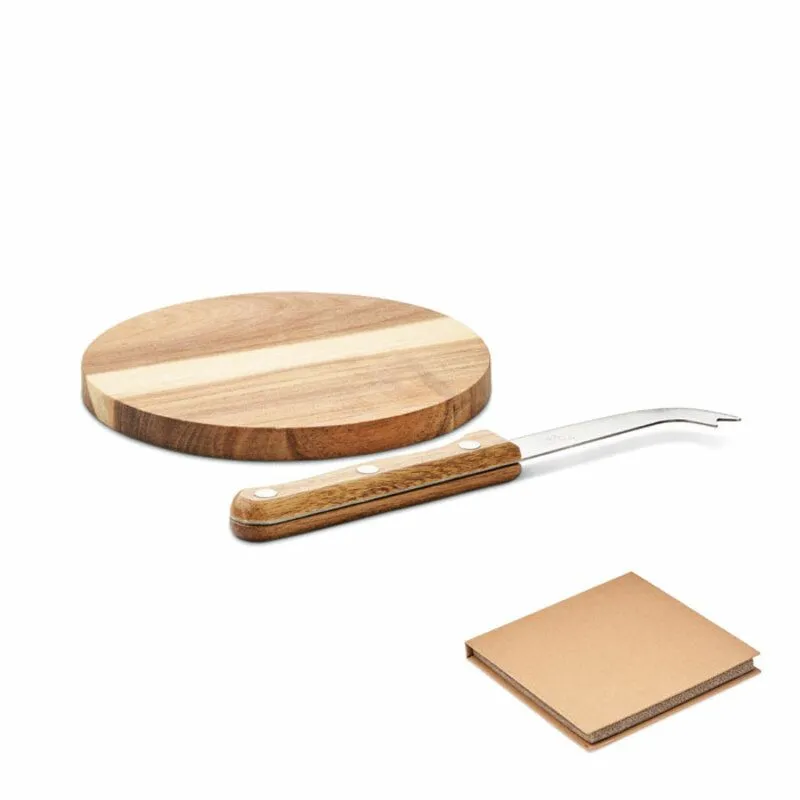 Set corporativo de tabla de quesos de madera Ostur