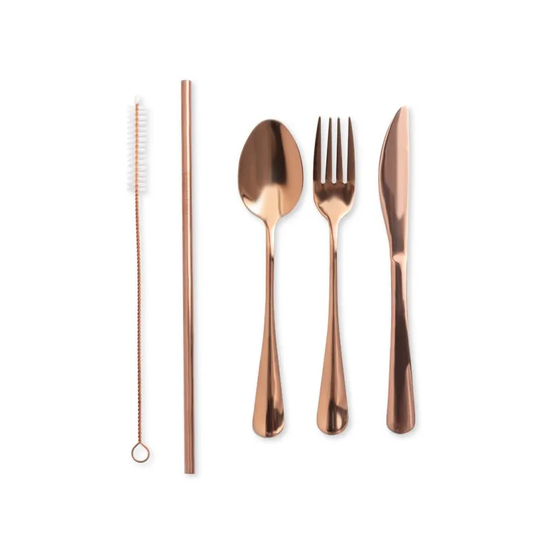 Set Cubiertos Malesh 5 Piezas. Funda Antelina