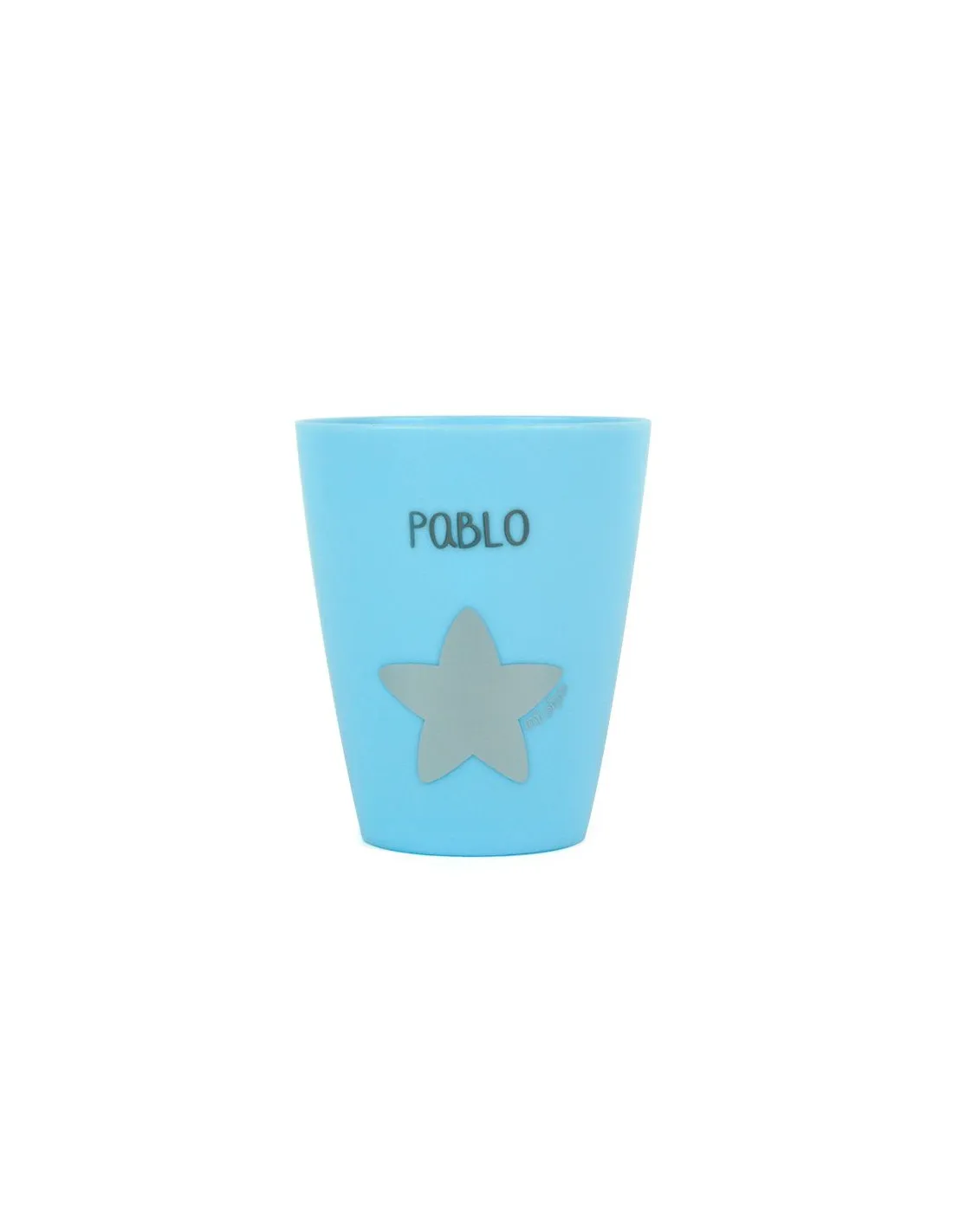 Set de vaso y cubiertos acero Azul personalizados de Mi Pipo