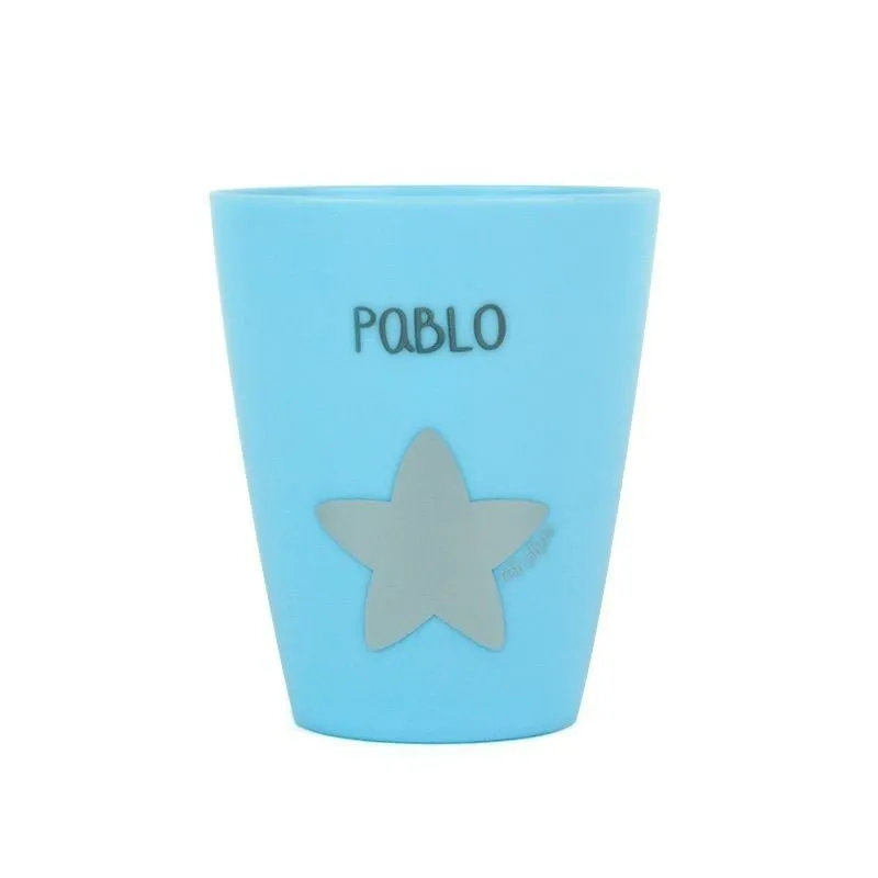 Set vaso y cubiertos bebé Azul