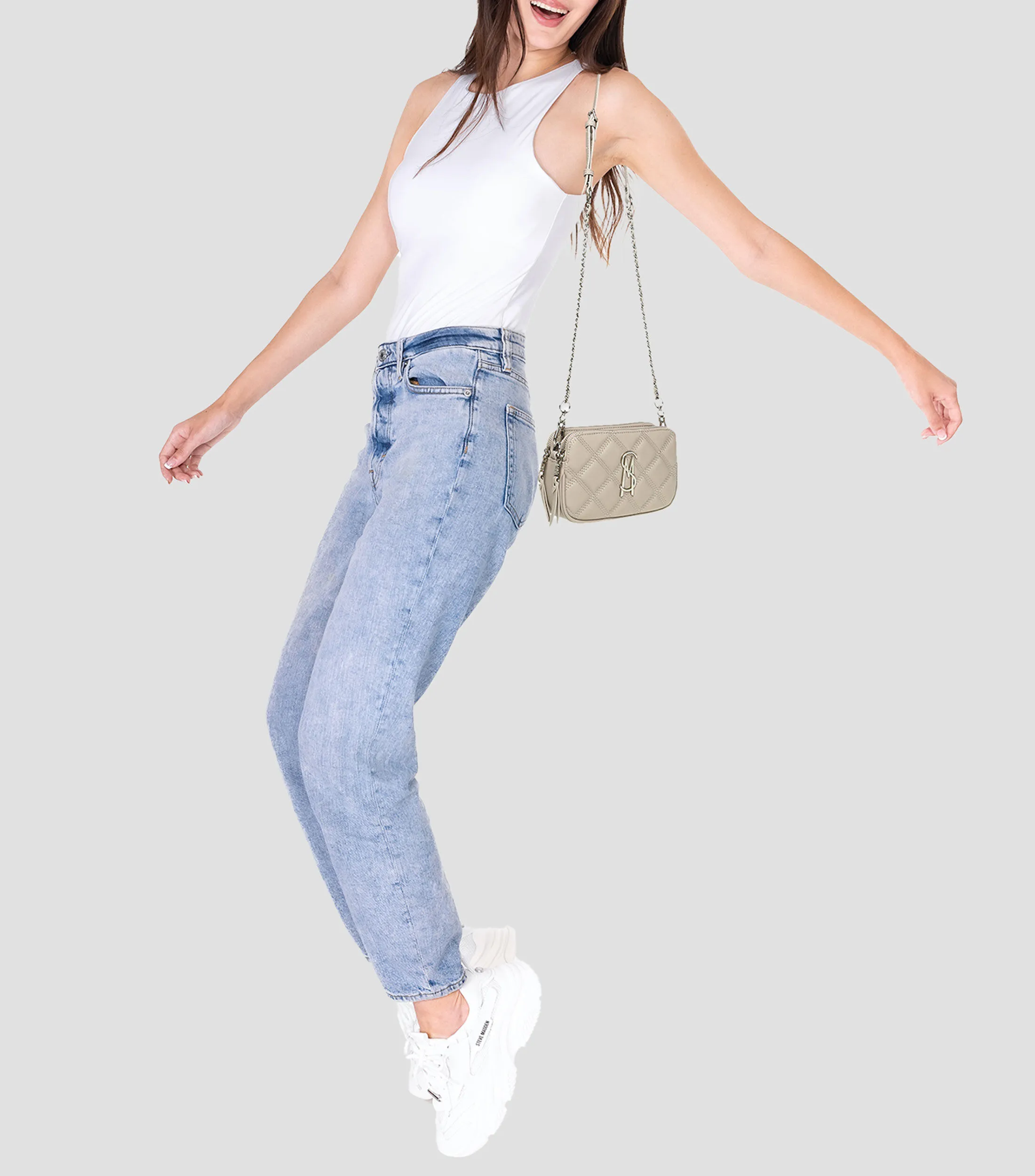 Steve Madden Bolso Crossbody Taupe Bmarvis Capitonado Mujer