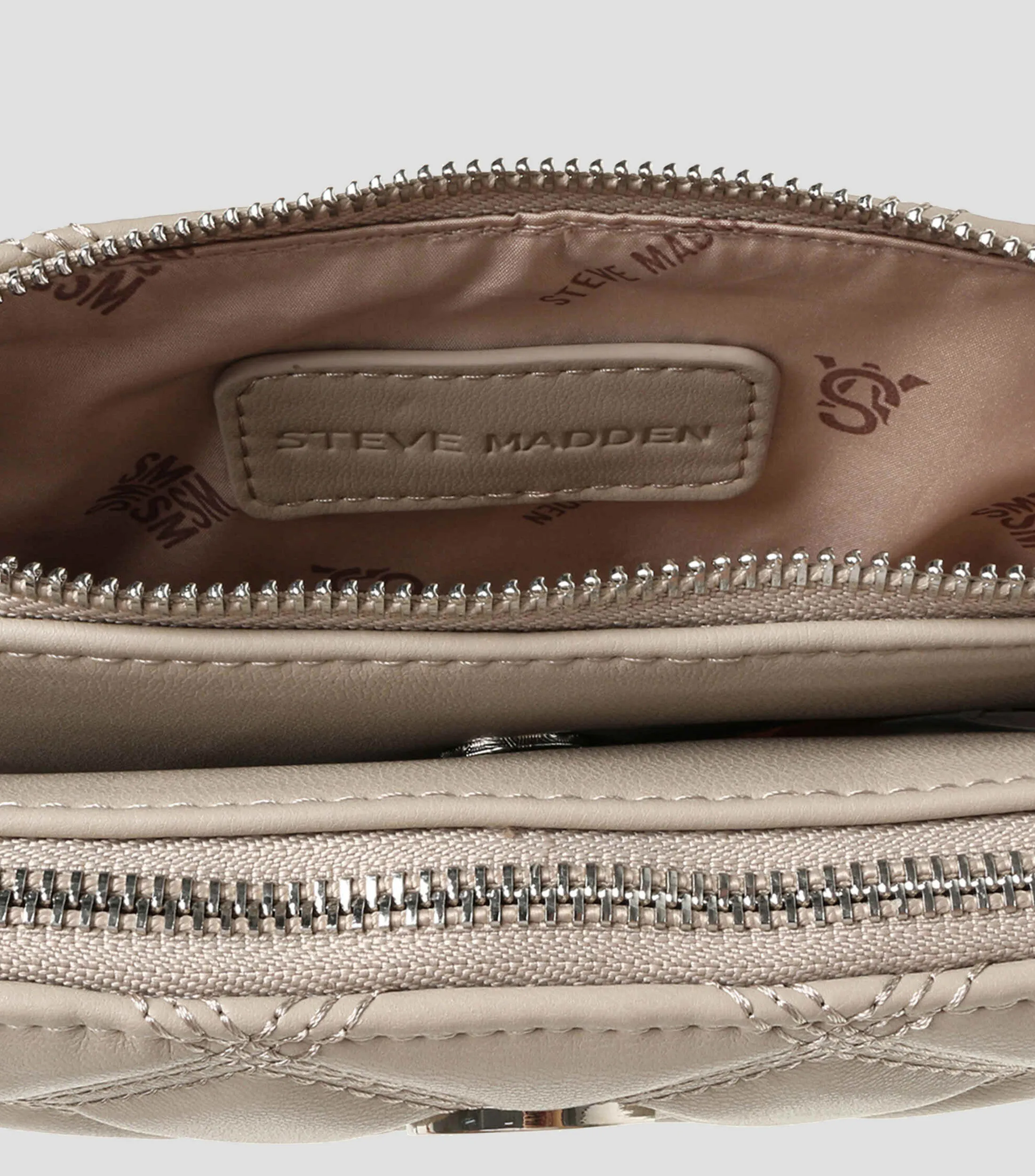 Steve Madden Bolso Crossbody Taupe Bmarvis Capitonado Mujer