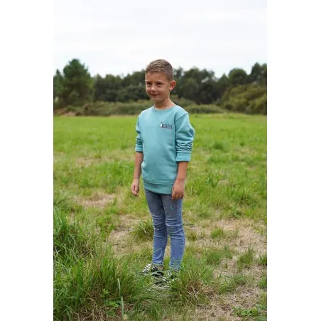 Sudadera Mini Penguin Style Teal Monstera 