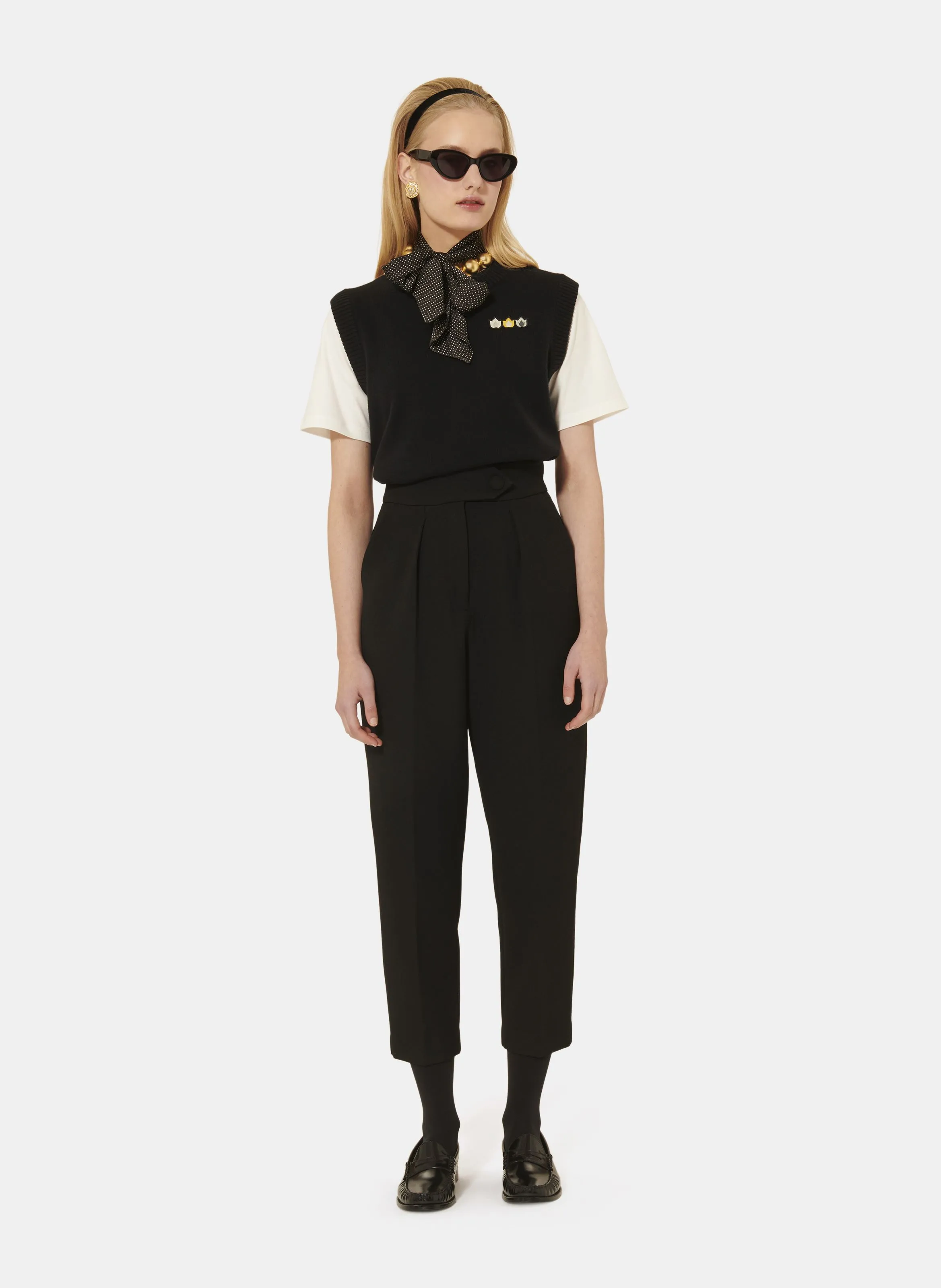 TARA JARMON PAASO  PANTALóN RECTO TOBILLERO EN NEGRO
