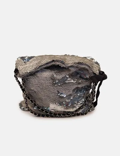 Teria Yabar Bolso pailettes plateado