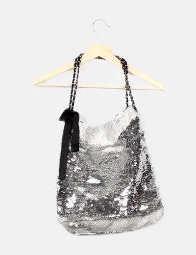 Teria Yabar Bolso pailettes plateado