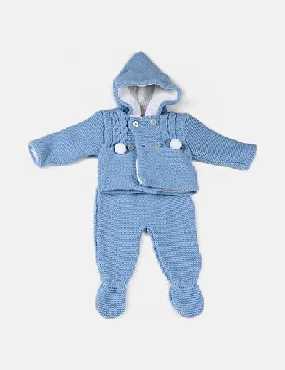 Tony Bambino Conjunto polaina y chaqueta punto azul