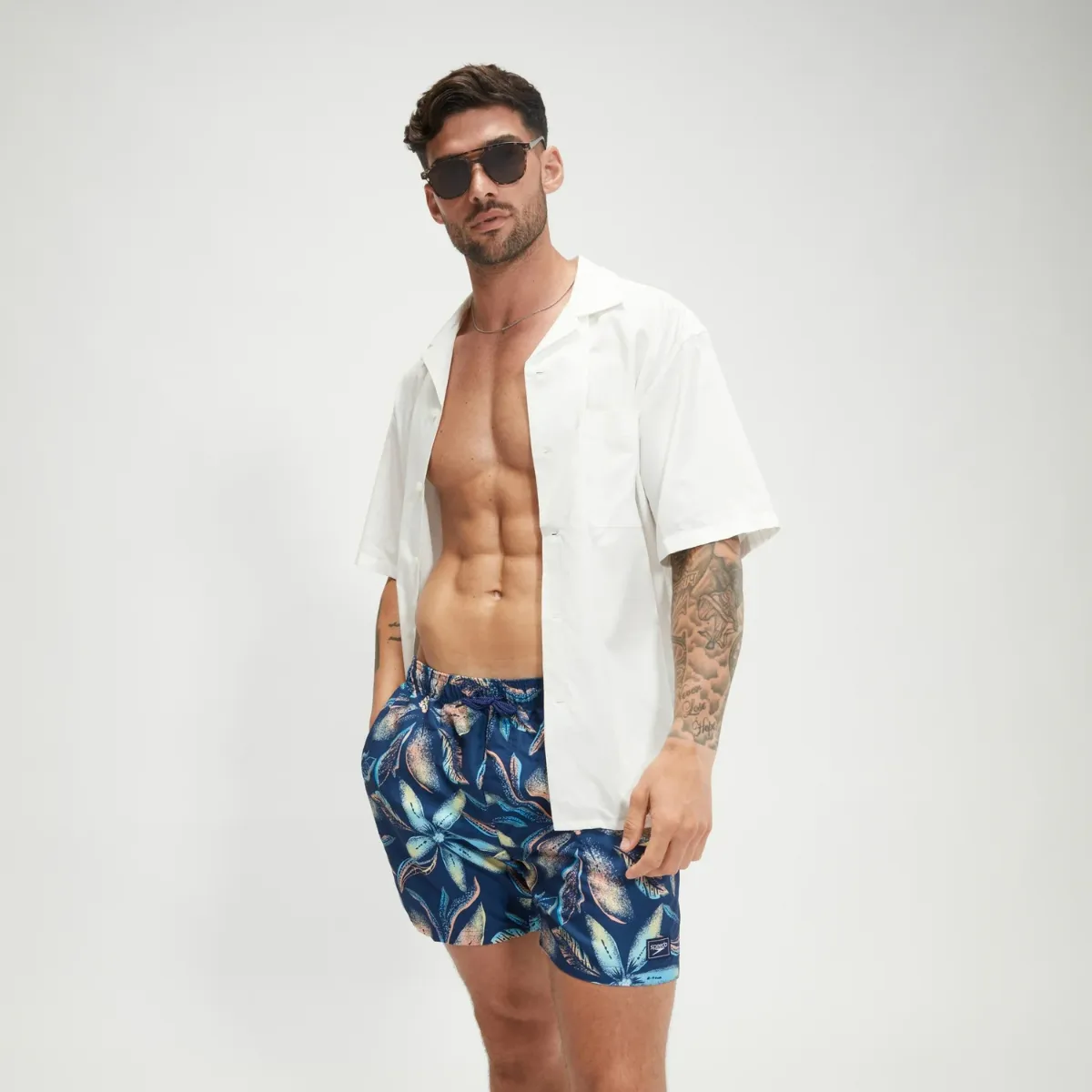 Traje de Baño Natación Hombre Speedo Digital Printed Leisure 16" Azul
