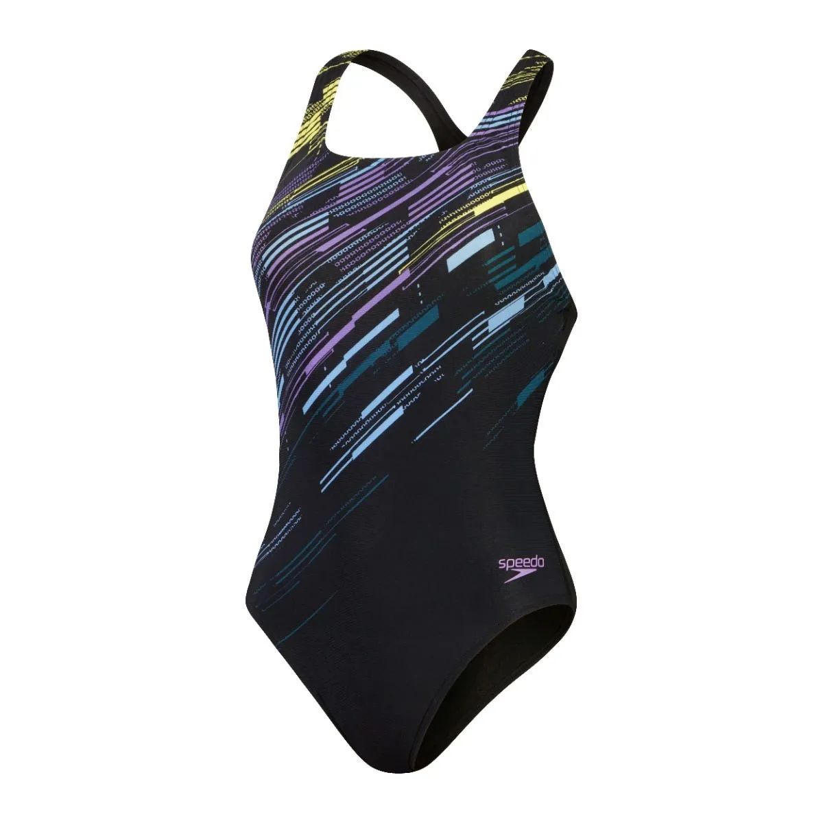 Traje de Baño Natación Mujer Speedo Digital Printed Medalist Negro