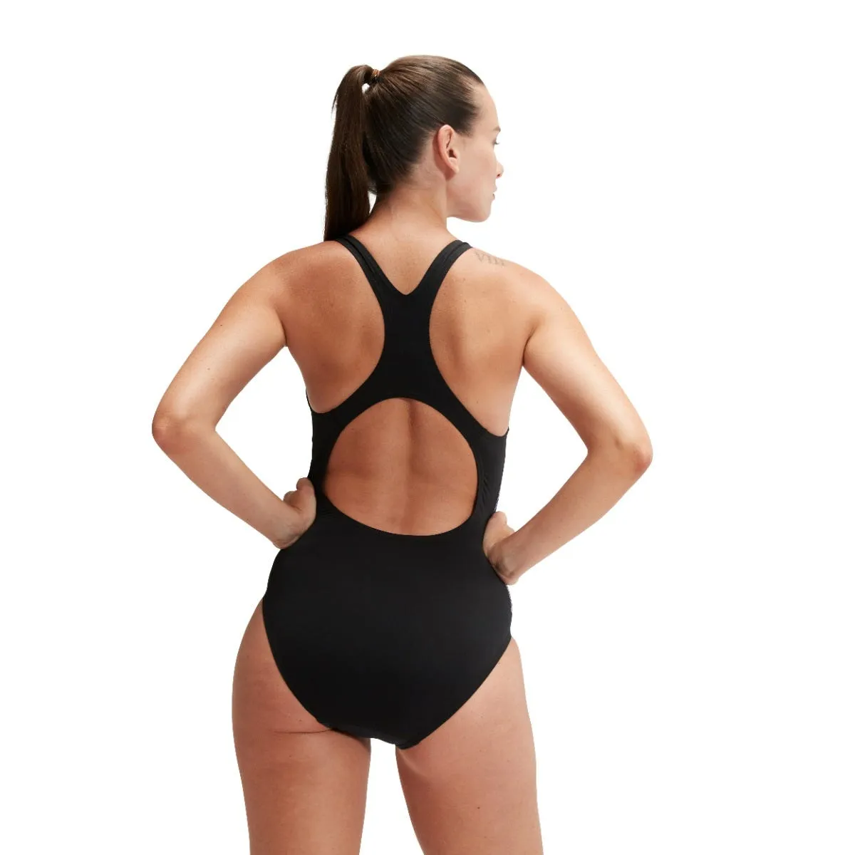 Traje de Baño Natación Mujer Speedo Digital Printed Medalist Negro