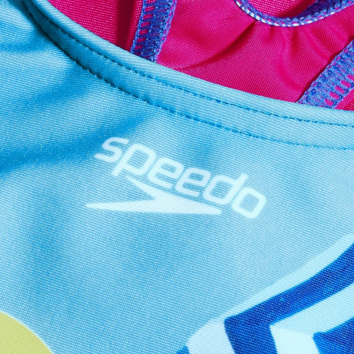 Traje de Baño Natación Niña Speedo Digital Print Rosado/Azul