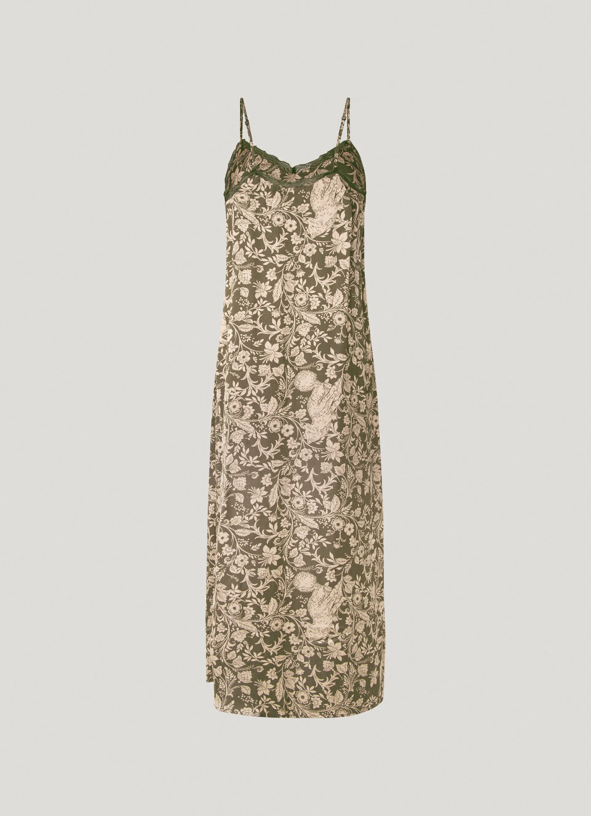 vestido largo estampado floral