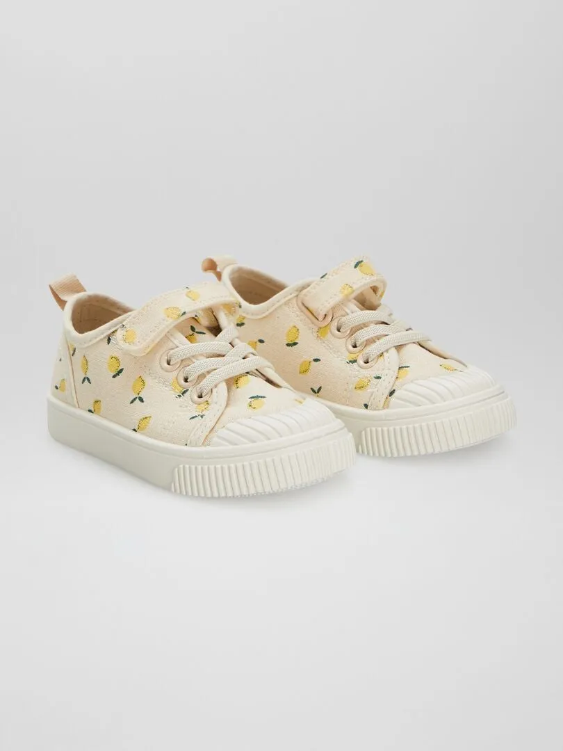 ZAPATILLAS BAJAS ESTAMPADAS  BEIGE