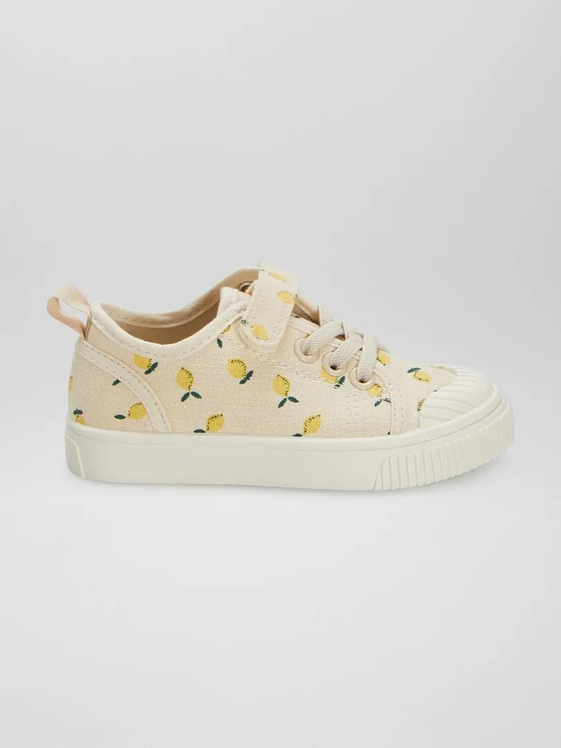 ZAPATILLAS BAJAS ESTAMPADAS  BEIGE