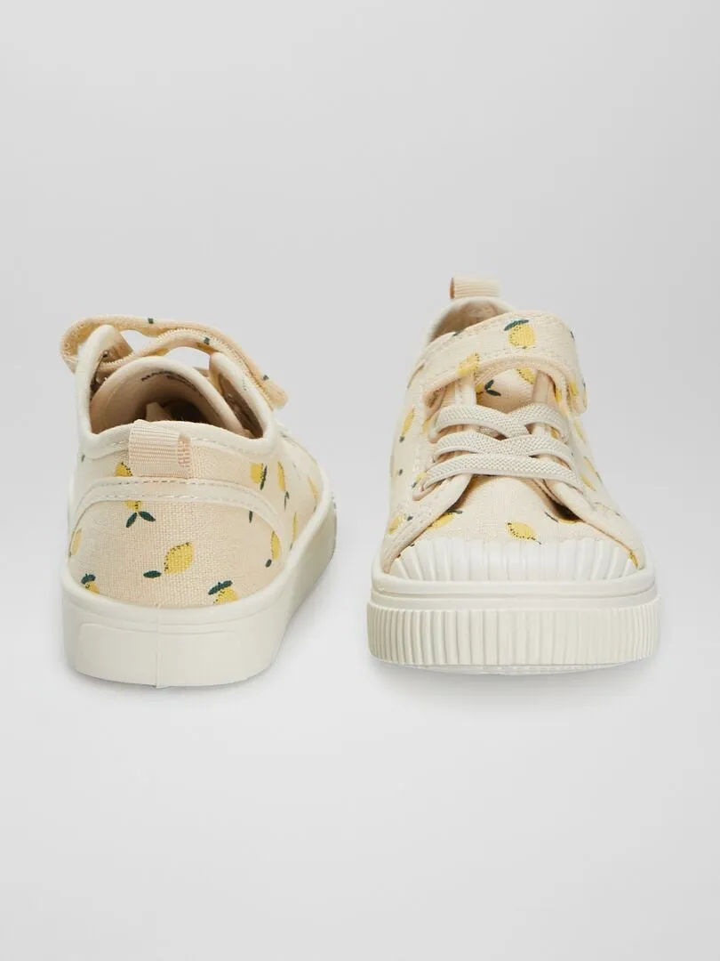 ZAPATILLAS BAJAS ESTAMPADAS  BEIGE