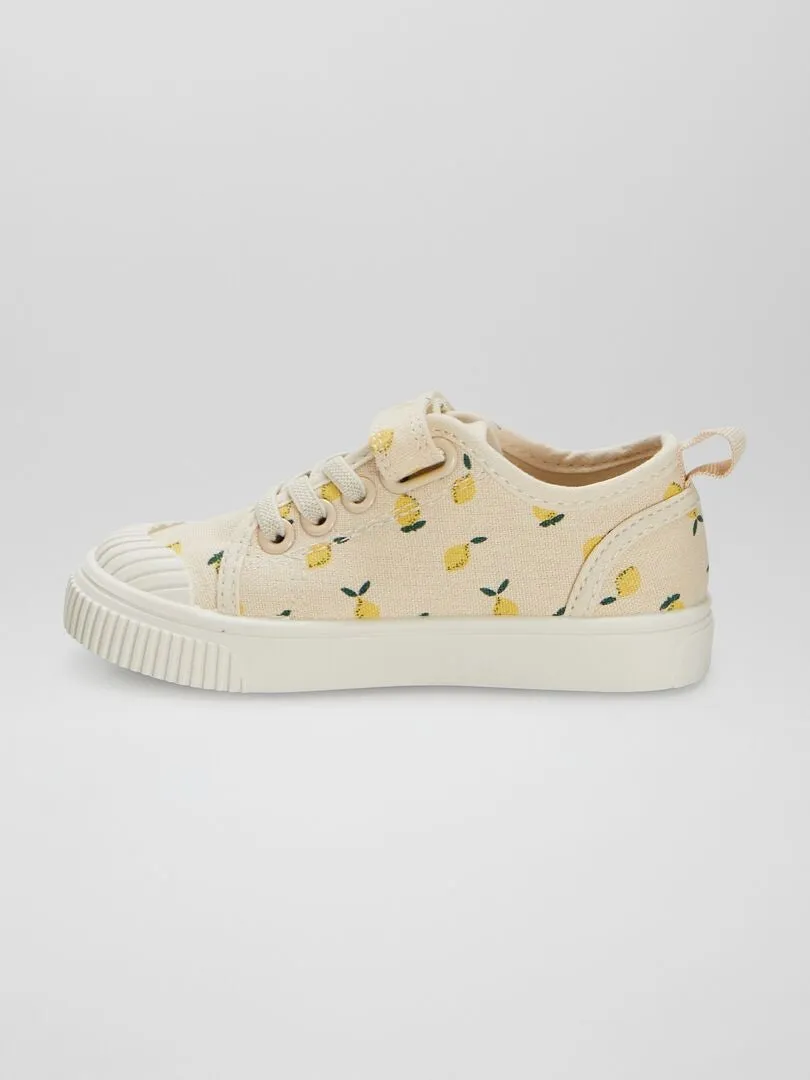ZAPATILLAS BAJAS ESTAMPADAS  BEIGE