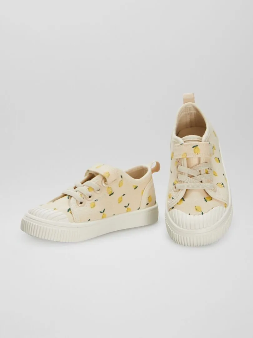 ZAPATILLAS BAJAS ESTAMPADAS  BEIGE