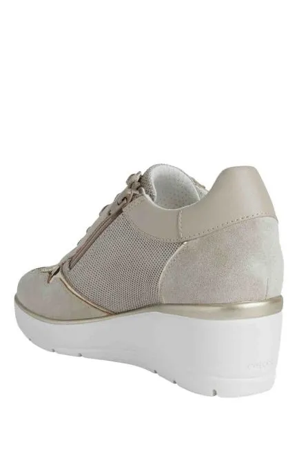 Zapatillas con cuña en piel