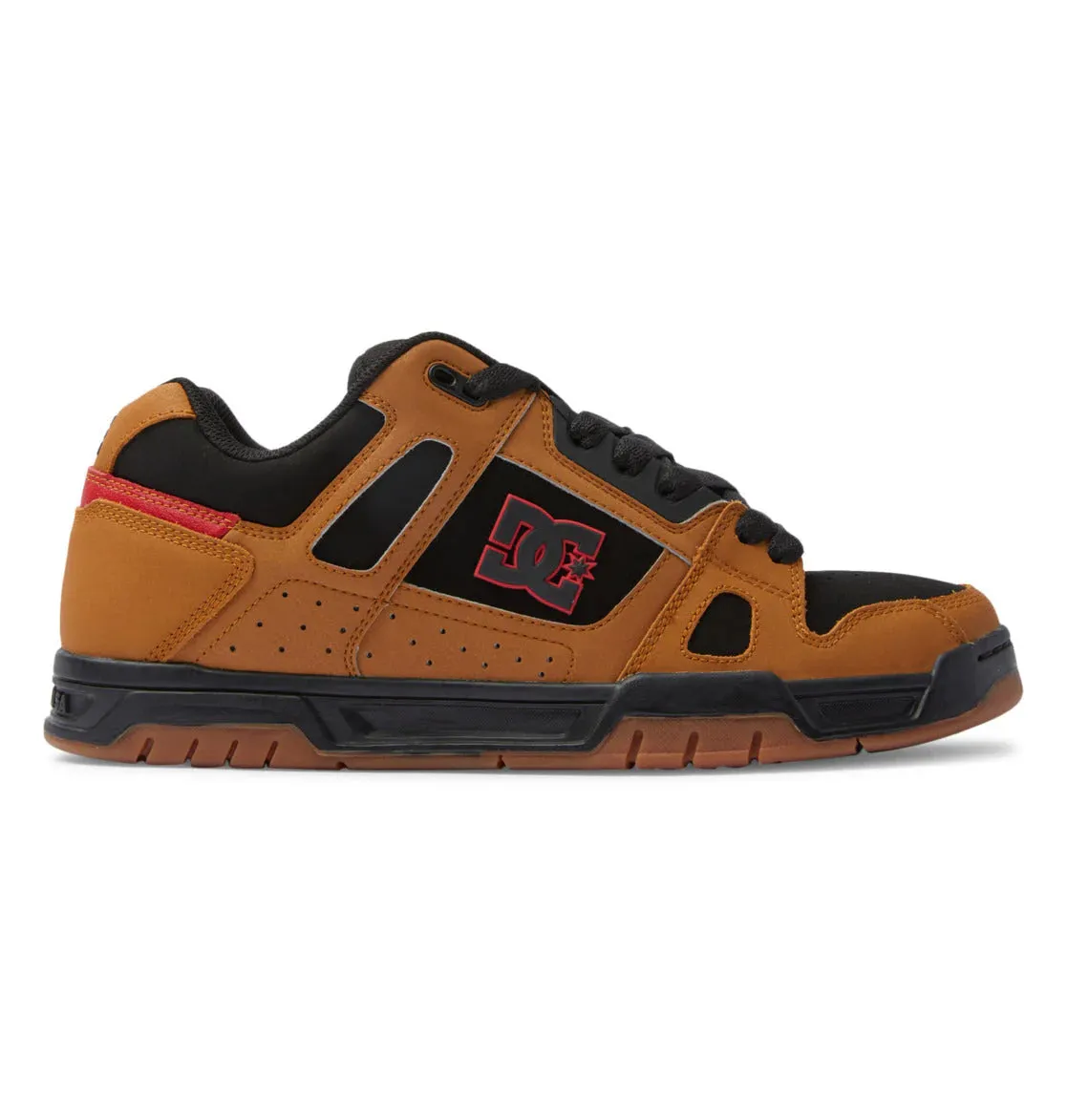Zapatillas Dc Stag Marrón Negro Rojo