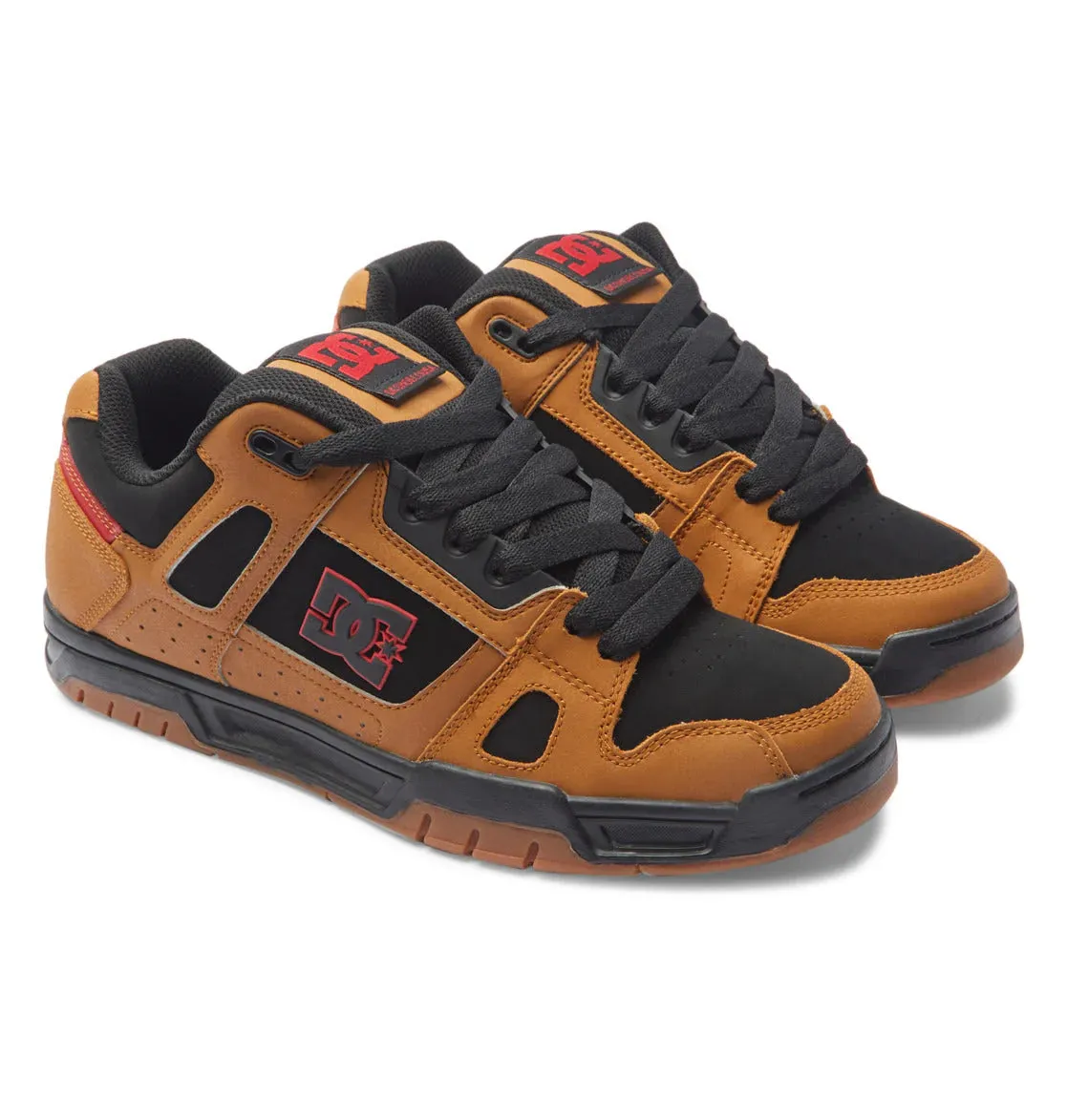 Zapatillas Dc Stag Marrón Negro Rojo