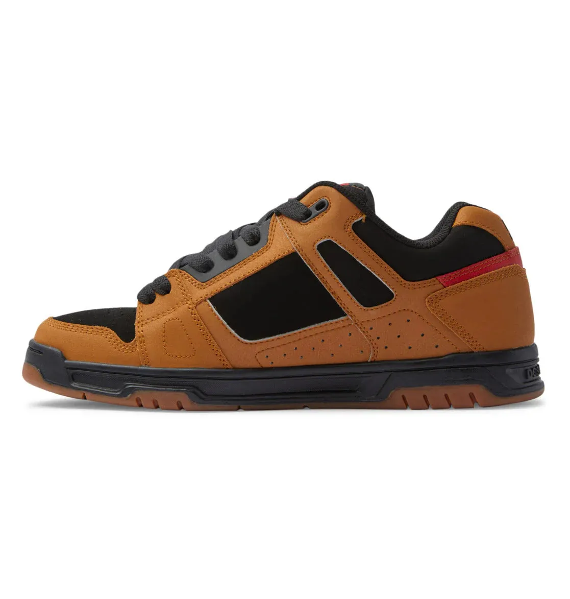 Zapatillas Dc Stag Marrón Negro Rojo