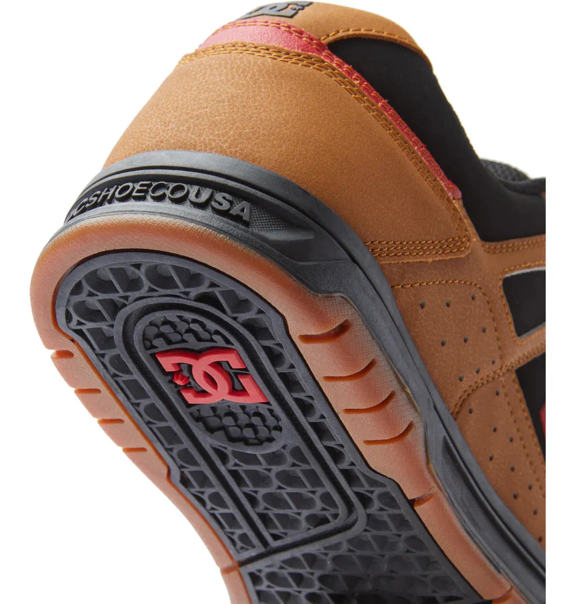 Zapatillas Dc Stag Marrón Negro Rojo