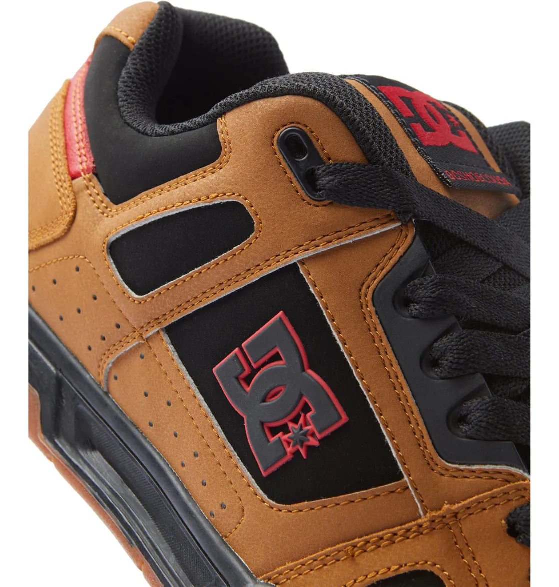 Zapatillas Dc Stag Marrón Negro Rojo
