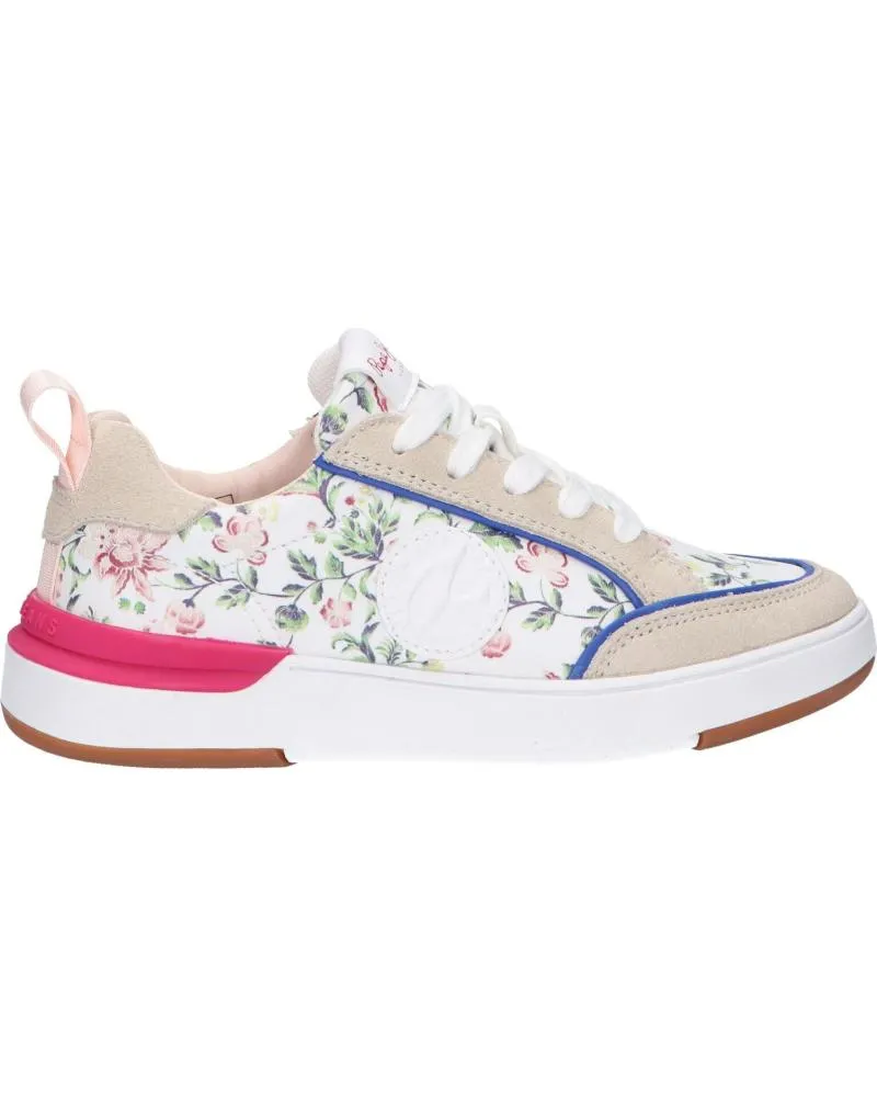 Zapatillas deporte de Mujer y Niña PEPE JEANS PGS30540 BAXTER FLOWERS 803OFF WHI