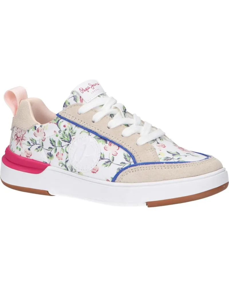 Zapatillas deporte de Mujer y Niña PEPE JEANS PGS30540 BAXTER FLOWERS 803OFF WHI