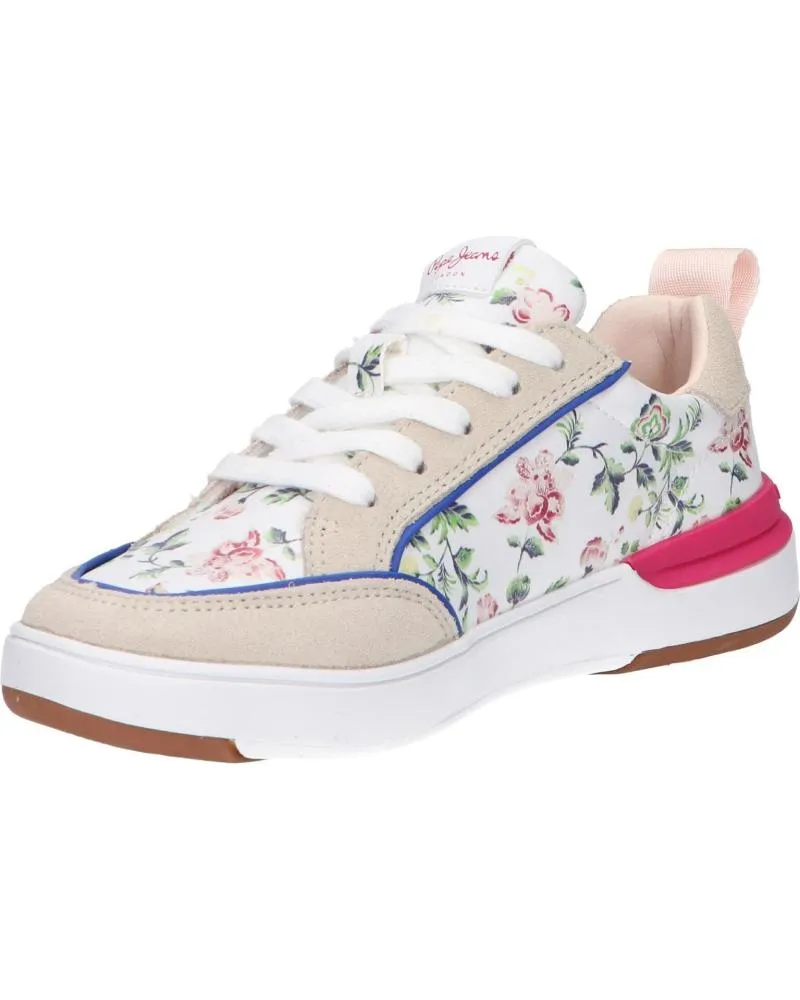 Zapatillas deporte de Mujer y Niña PEPE JEANS PGS30540 BAXTER FLOWERS 803OFF WHI