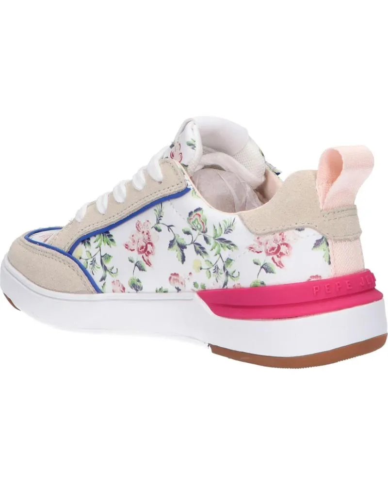 Zapatillas deporte de Mujer y Niña PEPE JEANS PGS30540 BAXTER FLOWERS 803OFF WHI