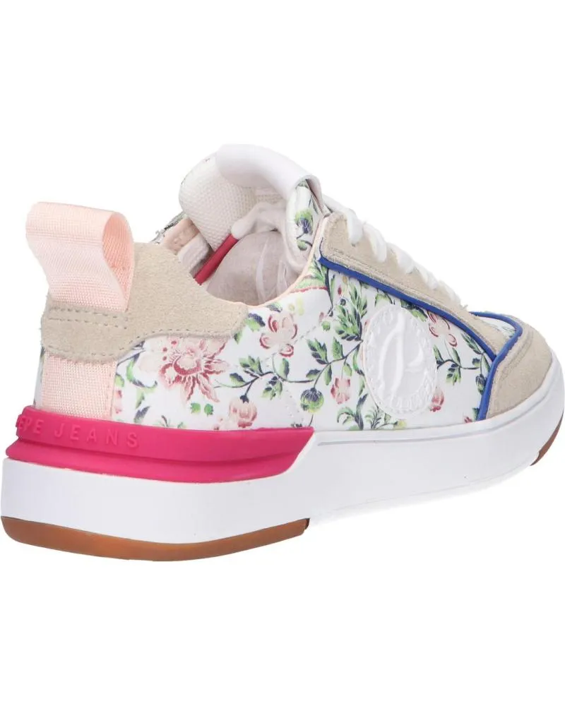Zapatillas deporte de Mujer y Niña PEPE JEANS PGS30540 BAXTER FLOWERS 803OFF WHI