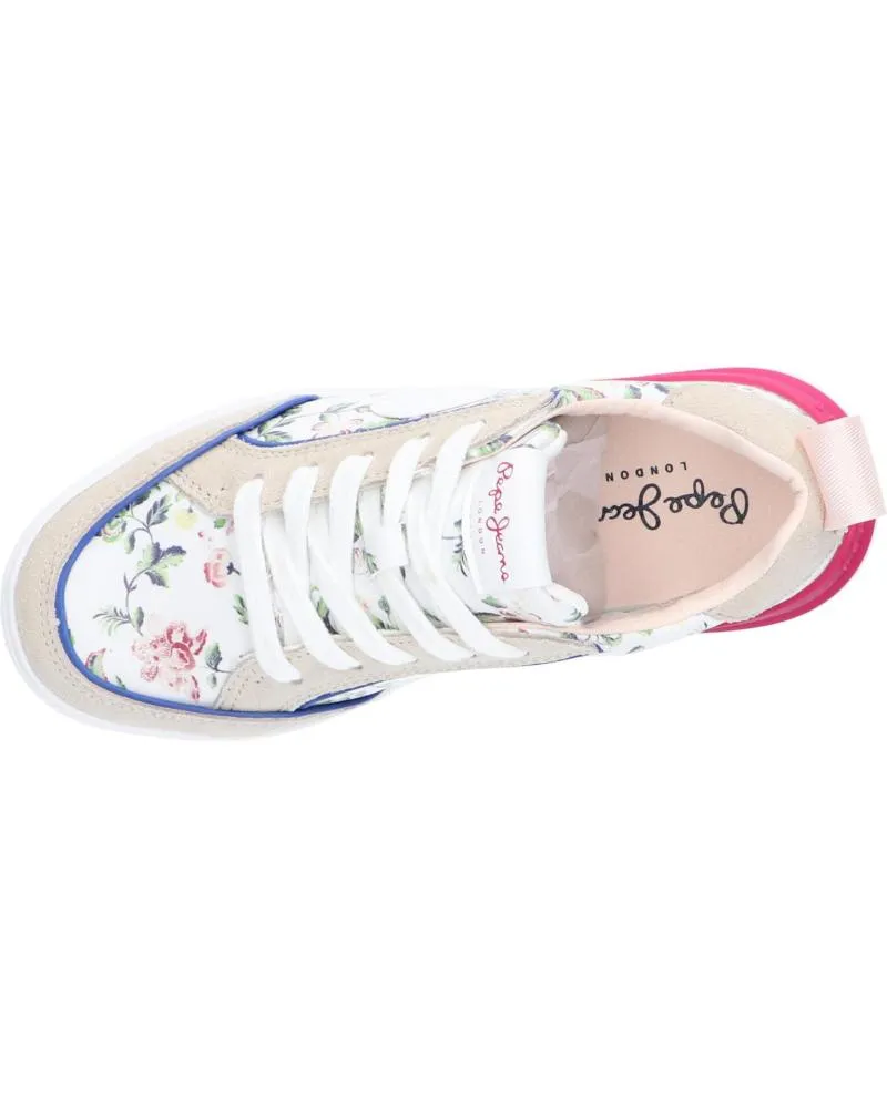 Zapatillas deporte de Mujer y Niña PEPE JEANS PGS30540 BAXTER FLOWERS 803OFF WHI