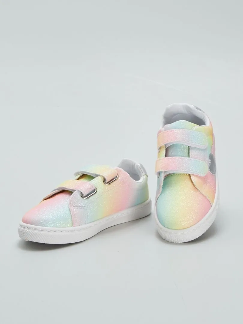 ZAPATILLAS DEPORTIVAS BRILLANTES ARCOíRIS  BEIGE