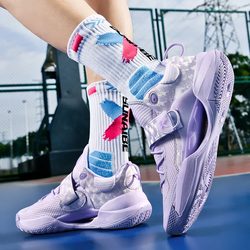 Zapatillas para hombres de alta calidad deportes de entrenamiento para mujeres para niños zapatos de baloncesto de cojín transpi