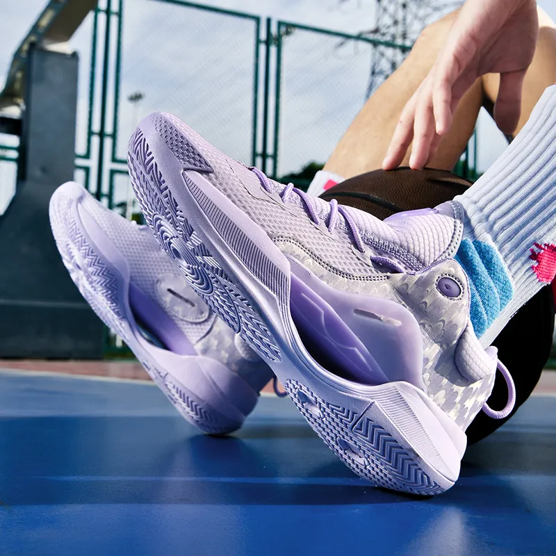 Zapatillas para hombres de alta calidad deportes de entrenamiento para mujeres para niños zapatos de baloncesto de cojín transpi