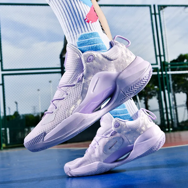 Zapatillas para hombres de alta calidad deportes de entrenamiento para mujeres para niños zapatos de baloncesto de cojín transpi