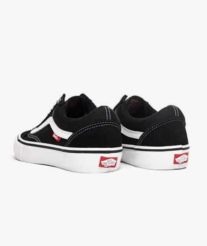 Zapatillas VANS clásicas y cómodas Sneakers deporte hombre OLD SKOOL PRO Modelo: VN000ZD4Y28 cuero y lona negra con franjas negr